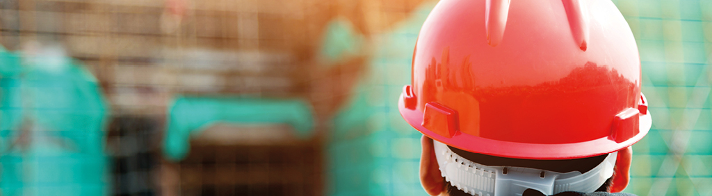 health and safety man wearing hard hat